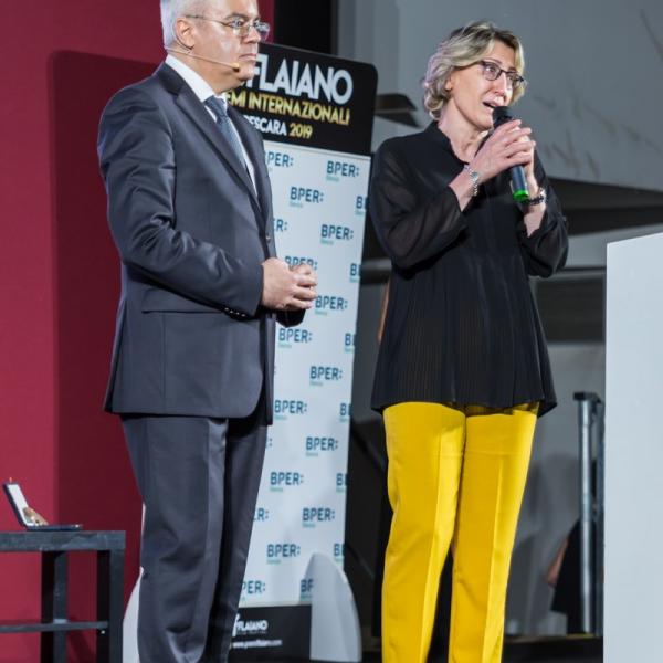Lucio Valentini e la Presidente dei Premi Flaiano, Carla Tiboni